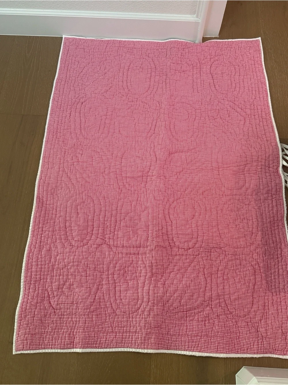 Pottery Barn Kids Patchwork Baby Quilt in Pink, Yellow & White